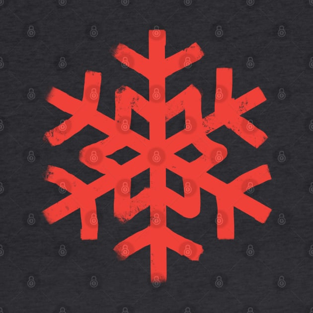 Snowflake in red Winter holidays mood by chillstudio
